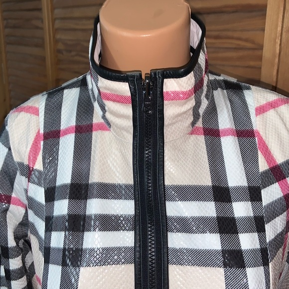 Reversible lambkin British plaid/baby pink zipper jacket size medium - Picture 4 of 16